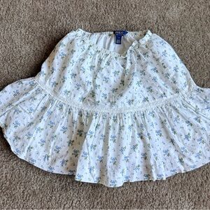Polo by Ralph Lauren Blue Floral A-Line Skirt cotton girls sz 12